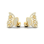 Stunning Butterfly Gold Earrings, 10kt 14kt 18kt Rose Gold Stud Earring - GeumJewels