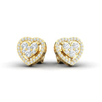 Elegant Diamond Love Earrings, Rose Gold Stud Earrings - GeumJewels