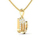 Elegant 14kt Gold Virgo Zodiac Pendant, Handcrafted Solid Gold Pendant, Unique Diamond Pendant - GeumJewels