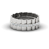 Natural White Diamond Designer Ring, Rose Gold Engagement, 10kt 14kt 18kt White/Yellow Gold Ring - GeumJewels