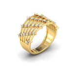 Sparkling Diamond and Gold Ring, Trendy White Gold Ring for Women, Unique Handmade Diamond  Jewelry - GeumJewels
