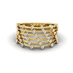 Sparkling Diamond and Gold Ring, Trendy White Gold Ring for Women, Unique Handmade Diamond  Jewelry - GeumJewels