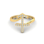 Sleek Design Sagittarius Zodiac Ring, 18Kt Solid Gold Ring, Unique Zodiac Sign Engagement Ring - GeumJewels