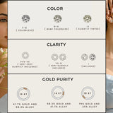 Real Solid 14kt Gold Earrings, Rose/Yellow Gold Earrings, Diamond Earrings for Ladies, Custom Jewelry