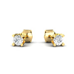 Genuine Diamond Chunky Earrings, Rose Gold Bridal Earrings, 10kt 14kt 18kt Yellow White Gold Earring - GeumJewels