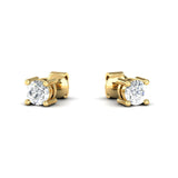 Elegant Diamond Earrings, Rose Gold Charm Earrings, 10kt 14kt 18kt White Yellow Gold Earrings - GeumJewels