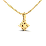 Designer Thin Gold Pendant, Yellow/White Rose Gold Necklace, Genuine Diamond Gold Pendant - GeumJewels