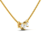 10kt 14kt 18kt Rose Gold Chain Pendant, Yellow White Gold Bridesmaid Necklace, Natural Diamond Gold Pendant - GeumJewels