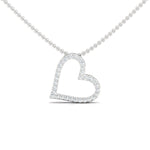 10kt 14kt 18kt Real Rose Gold Heart Necklace, Yellow White Gold Love Pendant, Natural Small Diamond Necklace - GeumJewels