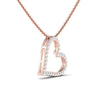 10kt 14kt 18kt Real Rose Gold Heart Necklace, Yellow White Gold Love Pendant, Natural Small Diamond Necklace - GeumJewels