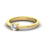 Handmade Chunky Gold Ring, 10kt 14kt 18kt Yellow White Gold Engagement Ring, Real Diamond Bridesmaid Ring - GeumJewels
