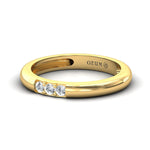 Elegant White Diamond Ring, Real White Yellow Gold Bridal Ring, Rose Gold Custom Ring - GeumJewels