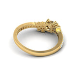 Handmade Real Gold Ring, Natural White Diamond Ring, 10kt 14 kt 18kt Yellow White Gold Ring - GeumJewels