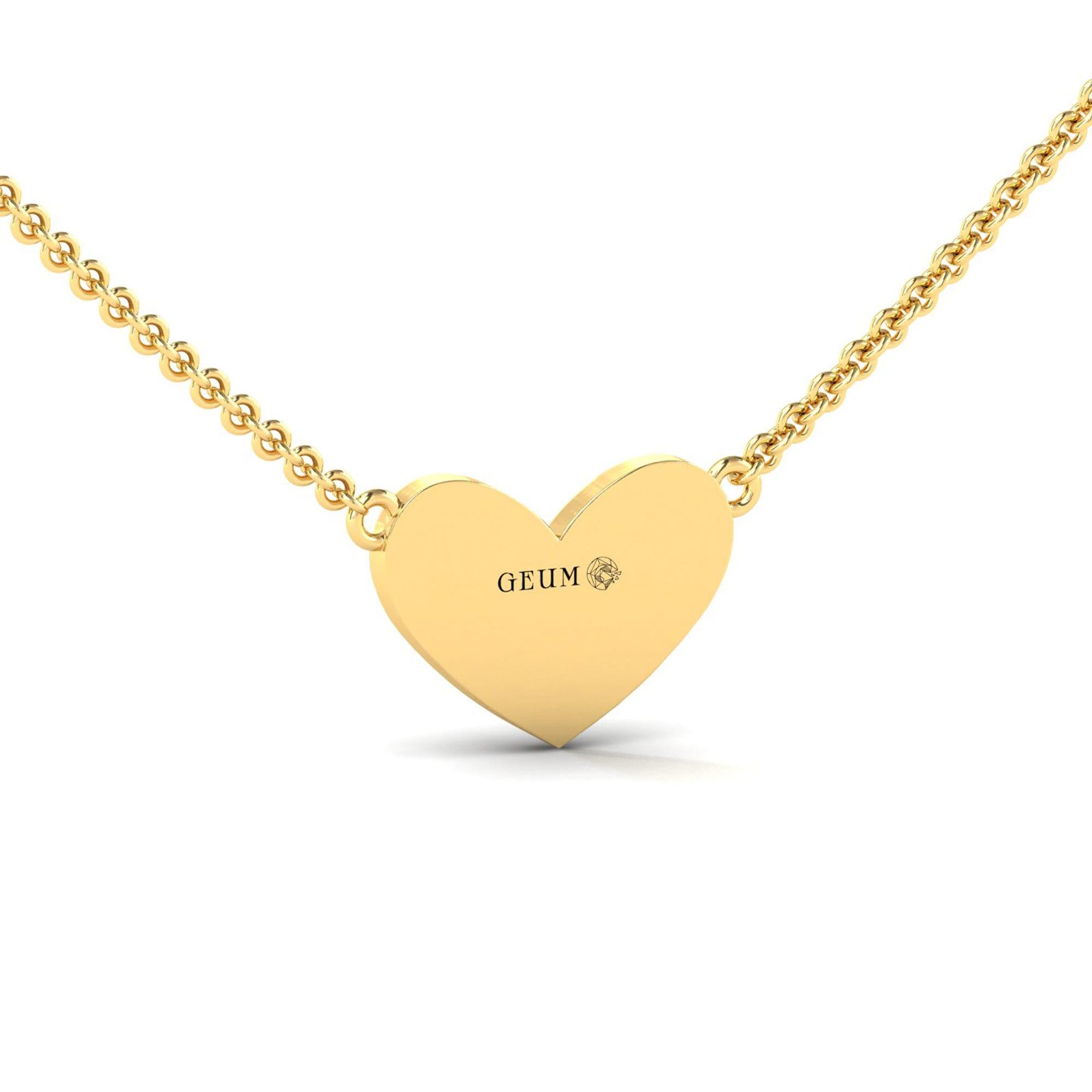 10kt 14kt 18Kt Gold Diamond Pendant, Elegant Gold Heart shape Pendant, Real Diamond Heart Shape Necklace - GeumJewels