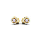 Diamond Studs Earrings, 18kt Yellow/White Gold Earring, Custom Gold Jewelry for Girls, Gift For Mom