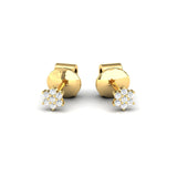 Round Cluster Diamond Dainty Stud Earrings