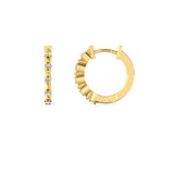 Genuine Diamond Round Earring, 14kt Small Round Rose Yellow Gold Earrings, Personalised Gold Jewelry for Women