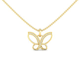 Aura Butterfly Diamond Gold Necklace