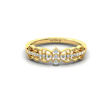 Medieval Single Row Diamond Wedding Ring
