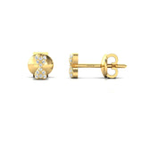 Heart Diamond Gold Earrings, 18k Rose Yellow Gold Stud Earrings, Custom Earrings, Baby Girl Gift
