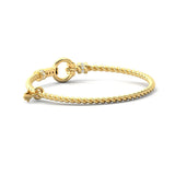 Solid Gold Diamond Bracelet, 14k Rose Yellow Gold Bracelet, Personalized Diamond Cuff Bracelet