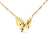 14k Solid Gold Butterfly Necklace, Diamond Butterfly Necklace, Minimalist Necklace, Gift For Her