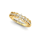 Medieval Single Row Diamond Wedding Ring