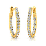 14k Rose Gold Diamond Huggie Earring, Mothers Day Gift, Everyday Huggie Earrings, Gift For Her