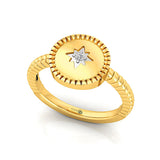 Diamond Star Solitaire Ring, 14k Solid Gold Ring, Promise Ring, Anniversary Gift, Gift For Her