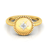 Diamond Star Solitaire Ring, 14k Solid Gold Ring, Promise Ring, Anniversary Gift, Gift For Her