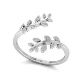 Nature Inspired Leaf Shaped Diamond Ring