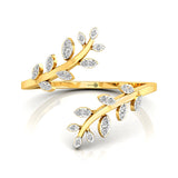 Nature Inspired Leaf Shaped Diamond Ring